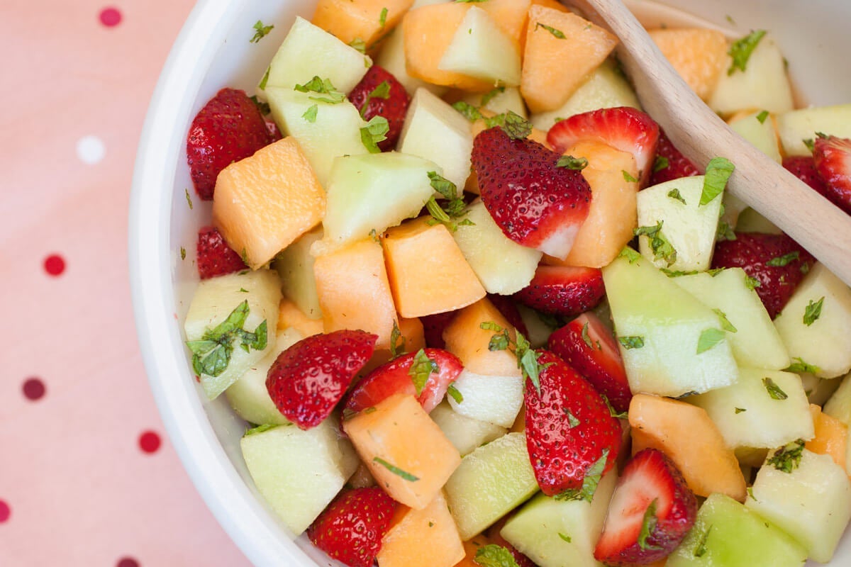 Fruit Salad with Lemon and Mint Sauce