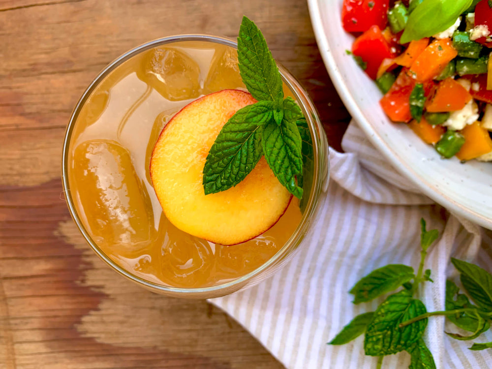 Peach and Mint Bourbon Smash