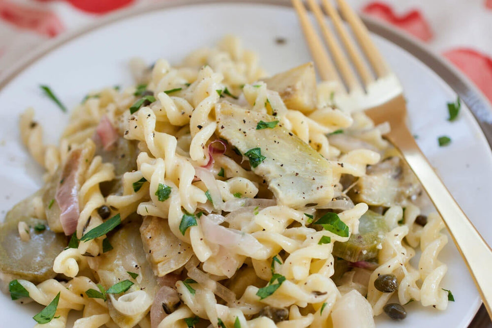Sauteed Artichoke Hearts with Lemon and Pasta