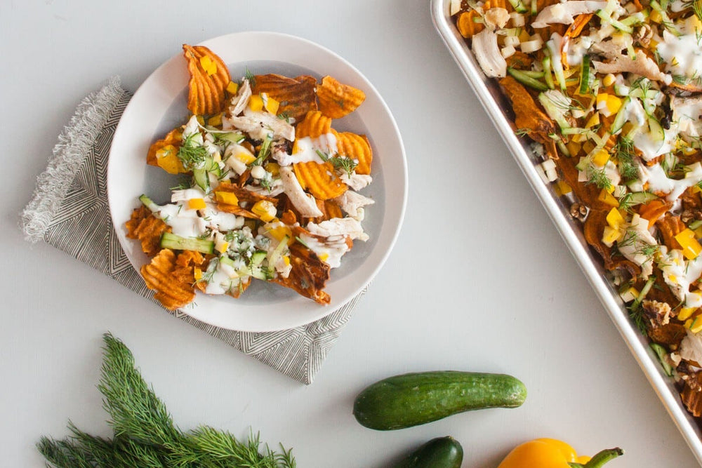 Sweet Potato and Blue Cheese Nachos