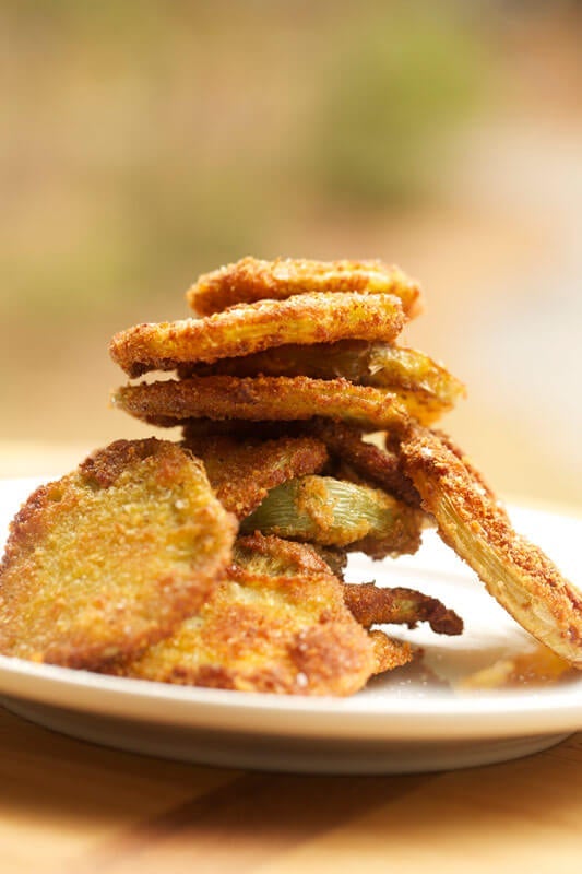 stack of fried green tomatoes