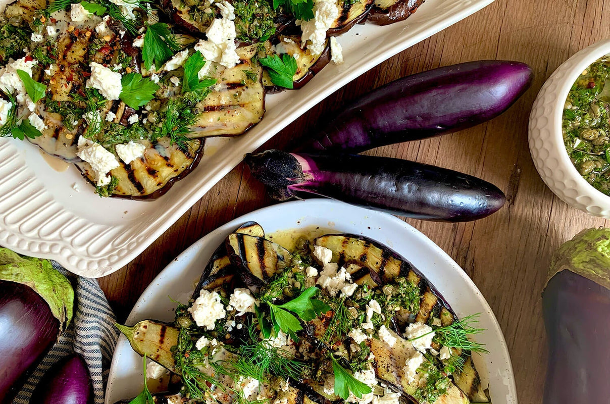Grilled Eggplant with Herbed Salsa