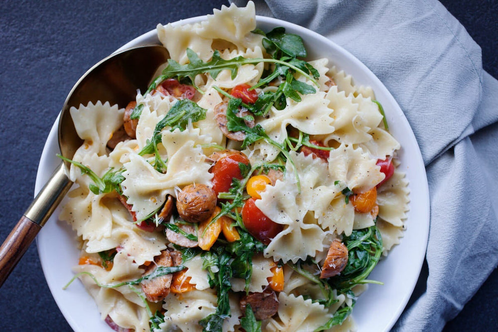Pasta with Chicken Sausage and Arugula