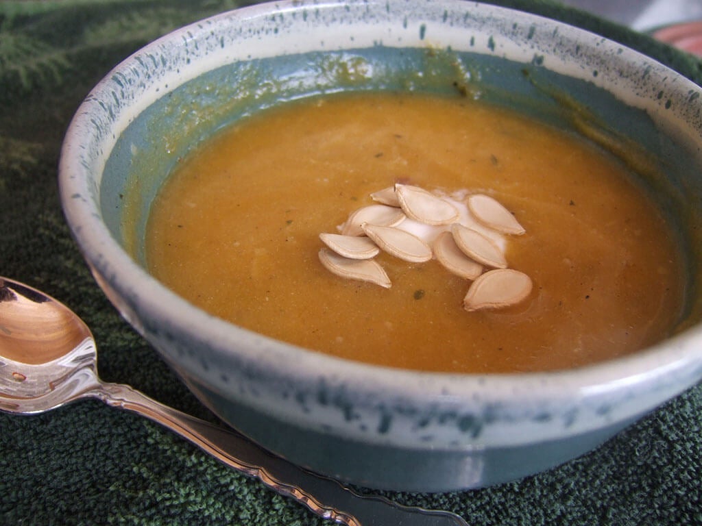Soup made with pumpkin puree