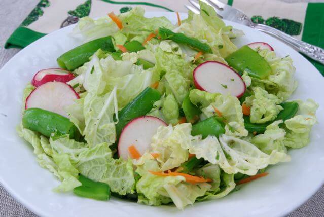Snow and Snap Pea Salad with Spring Vegetables