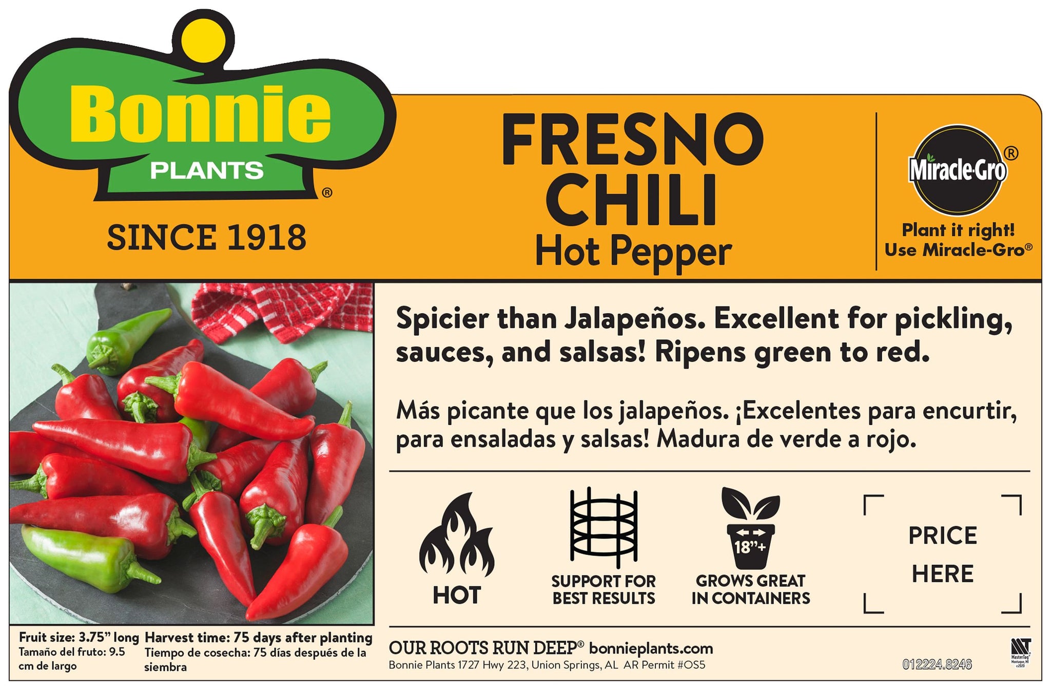 bonnie plants seeds Fresno Chili Hot Pepper