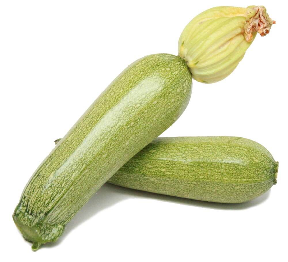 Image of Gray zucchini squash sliced in half