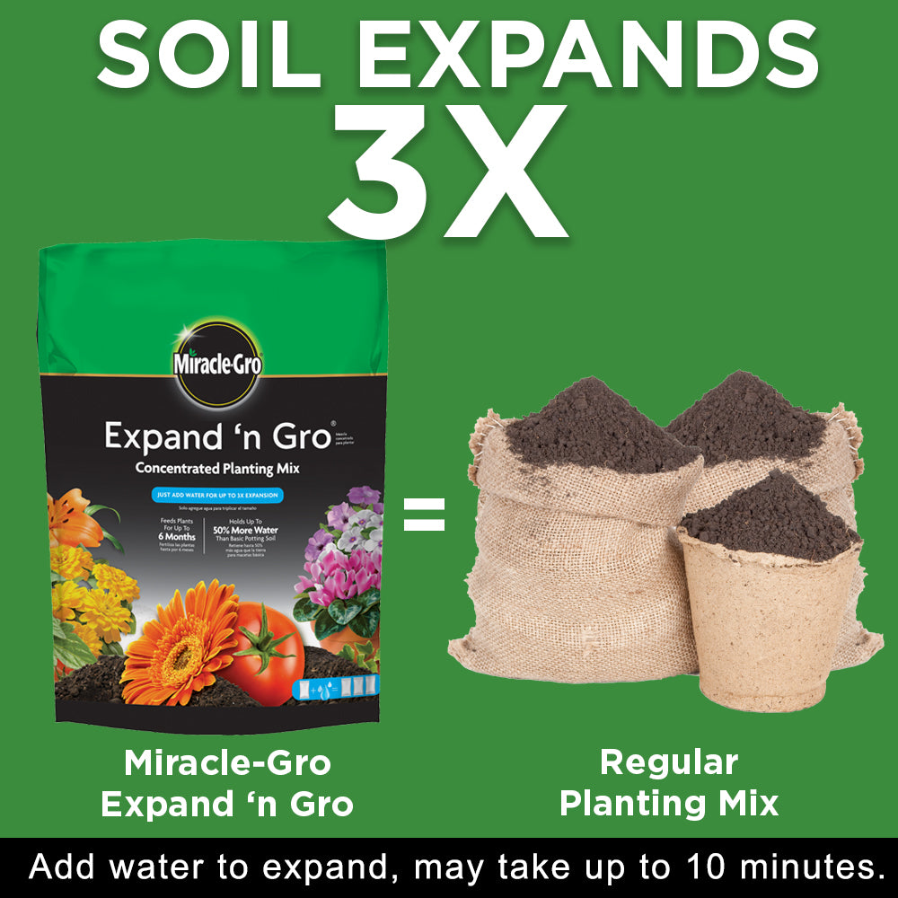 miracle gro potting mix in ground Miracle-Gro® Expand 'n Gro® Concentrated Planting Mix 0.67CF – Bonnie Plants